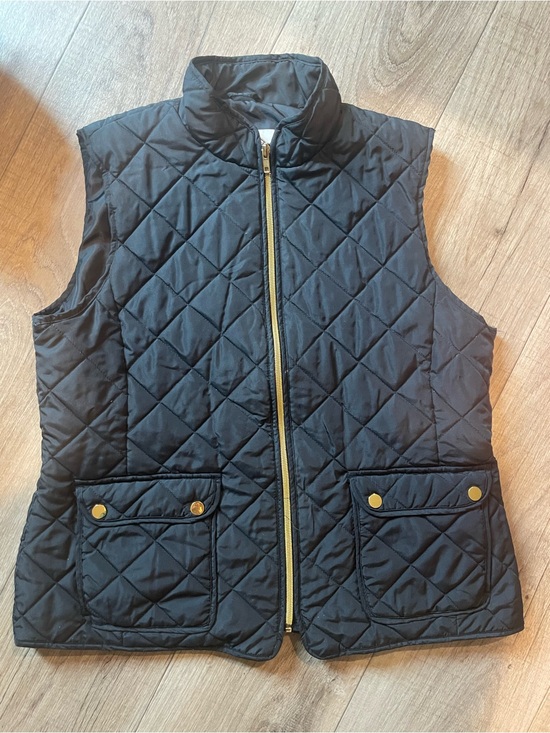 St. John's Bay Jackets & Blazers - St. John's Bay Black Quilted Lining with Gold Zipper Trim